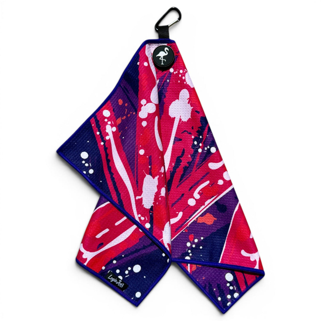 Galaxy Drip Golf Towel | 24” x 16” Microfiber Towel | Magnetic Clip &amp; Carabiner | Premium Golf Accessory