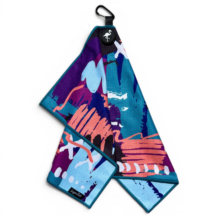 Midnight Mayhem Golf Towel | 24” x 16” Microfiber Towel | Magnetic Clip &amp; Carabiner | Premium Golf Accessory
