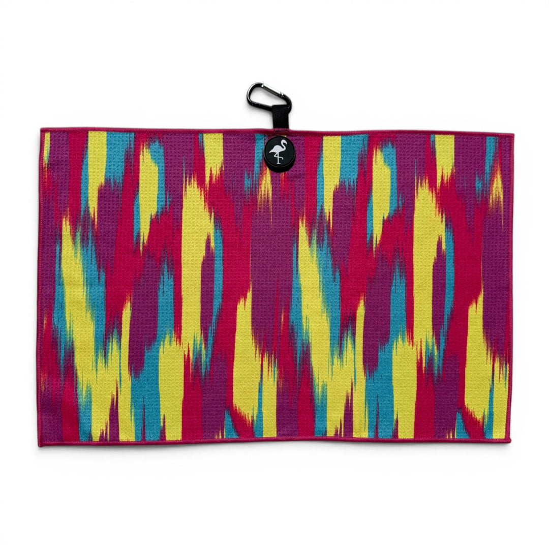 Electric Mirage Golf Towel | 24” x 16” Microfiber Towel | Magnetic Clip &amp; Carabiner | Premium Golf Accessory
