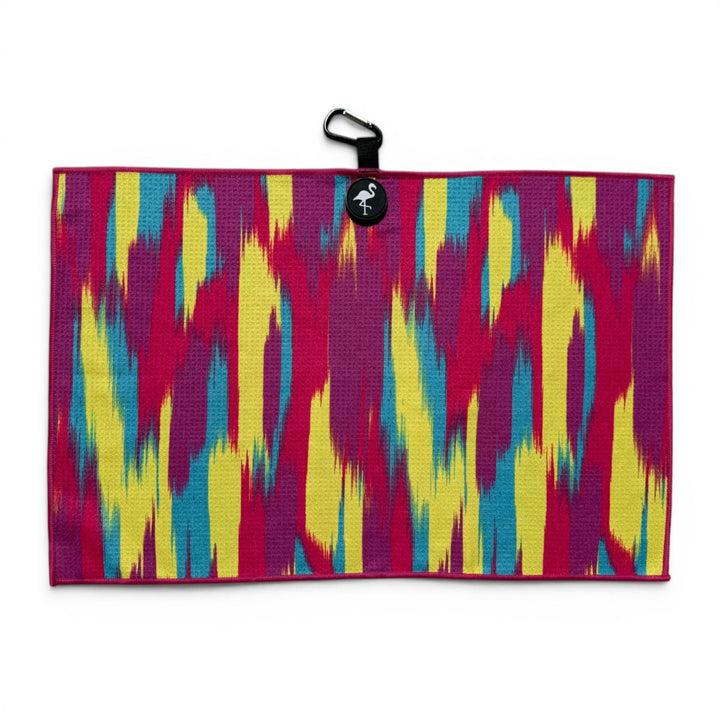 Electric Mirage Golf Towel | 24” x 16” Microfiber Towel | Magnetic Clip &amp; Carabiner | Premium Golf Accessory
