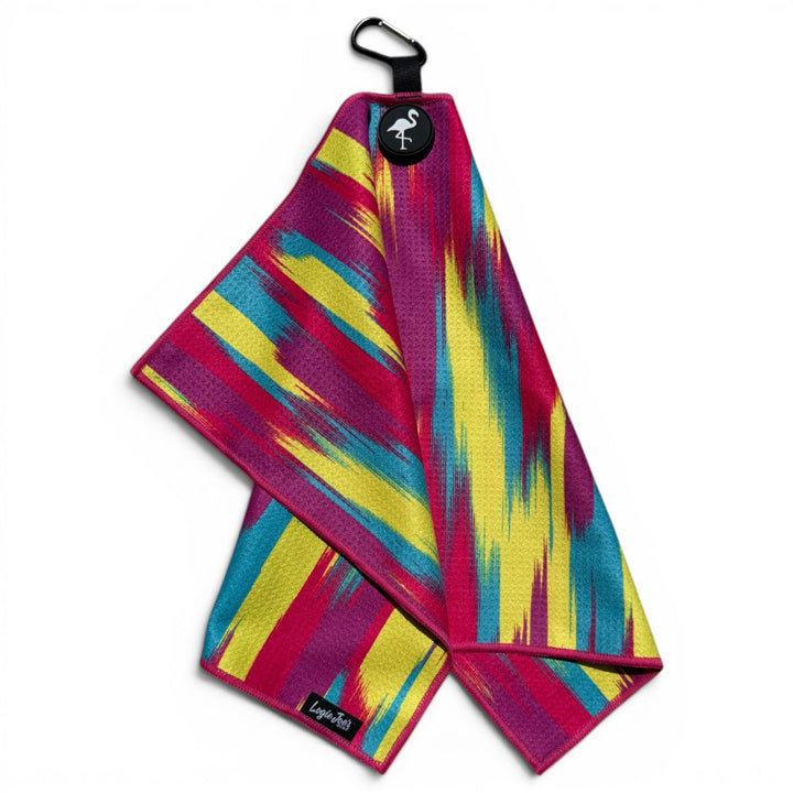 Electric Mirage Golf Towel | 24” x 16” Microfiber Towel | Magnetic Clip &amp; Carabiner | Premium Golf Accessory