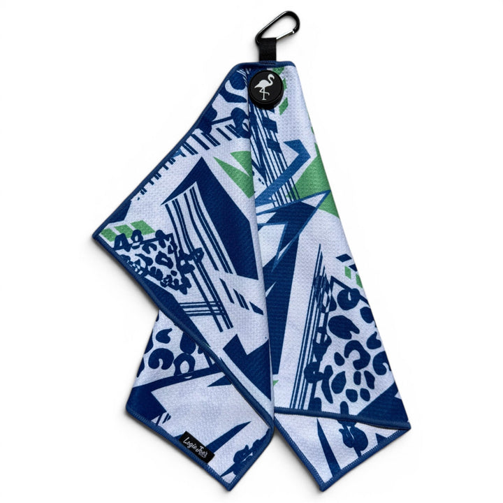 Fairway Frenzy Golf Towel | 24” x 16” Microfiber Towel | Magnetic Clip &amp; Carabiner | Premium Golf Accessory