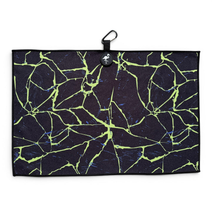 Lightning Strike Golf Towel | 24” x 16” Microfiber Towel | Magnetic Clip &amp; Carabiner | Premium Golf Accessory