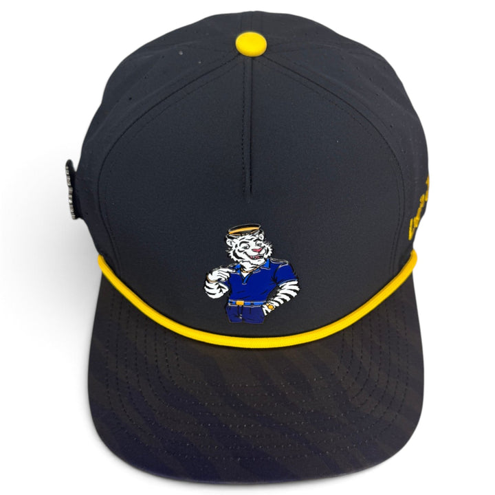 Saintly Tiger Golf Hat | Snapback Cap | Built-in Magnetic Ball Marker Holder + Marker Included | Adjustable White Tiger