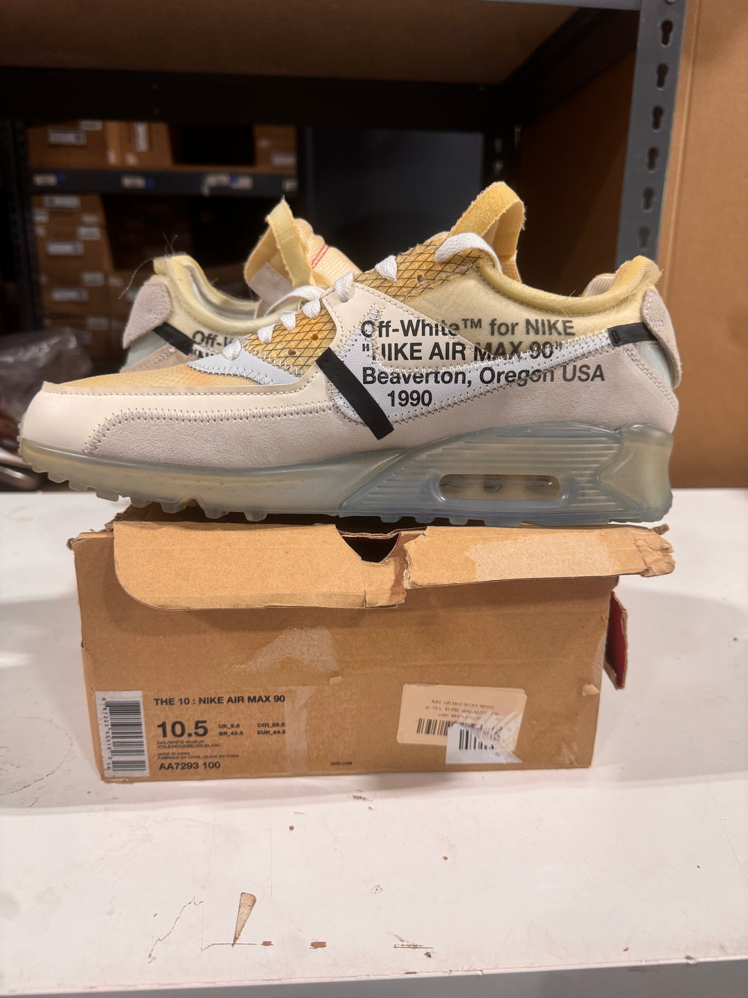 PRE OWNED Nike Air Max 90 Off-White (White/Grey) *CONDITIONAL Mismatch*