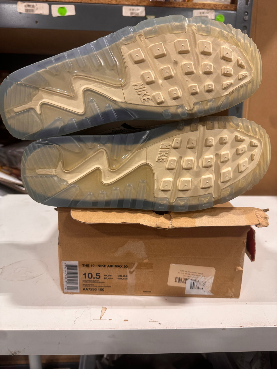 PRE OWNED Nike Air Max 90 Off-White (White/Grey) *CONDITIONAL Mismatch*