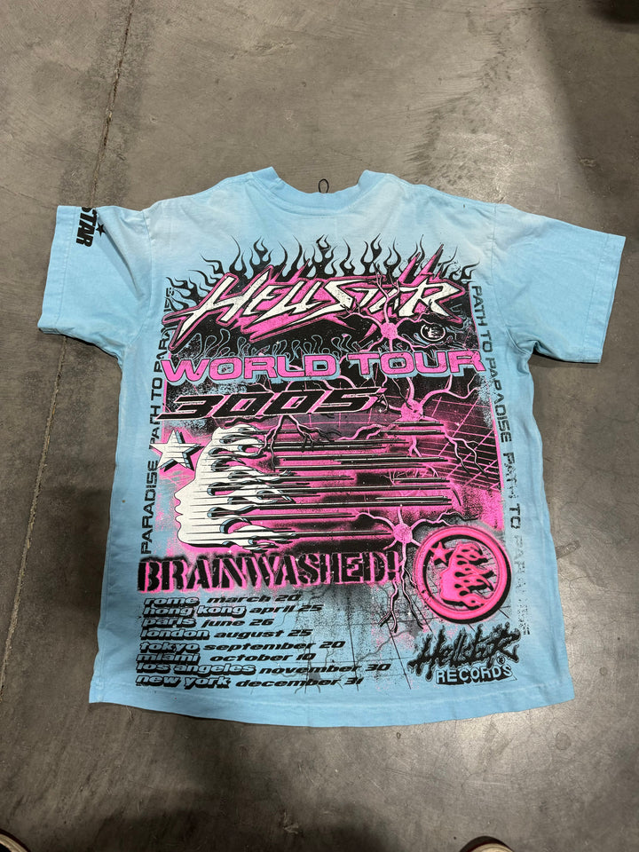 PRE OWNED Hellstar Studios Neuron Tour Light Blue Tee