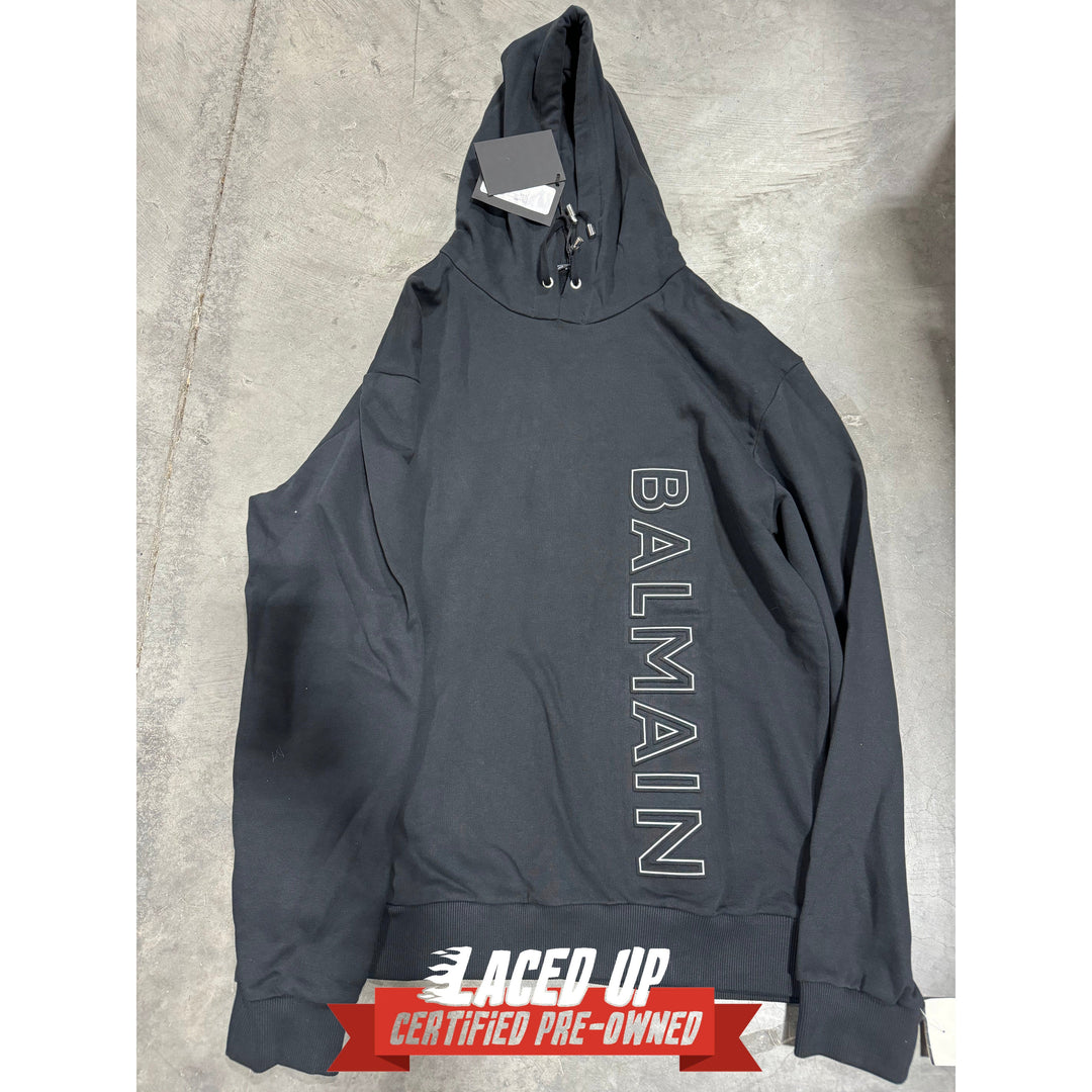 PRE OWNED Balmain Logo Cotton Hoodie Men