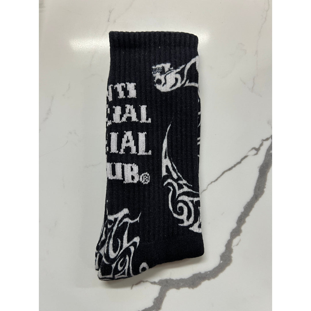 Anti Social Social Club ASSC Paisley Socks Black