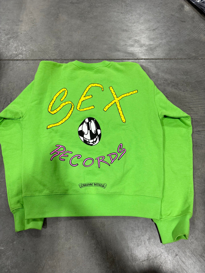 PRE OWNED Chrome Hearts Matty Boy Sex Records Crewneck Sweatshirt Citrus