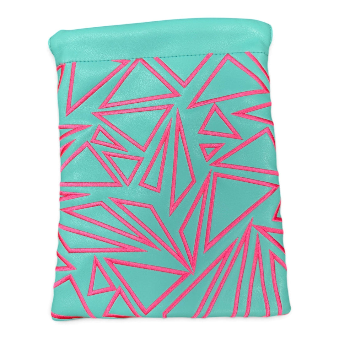 Logie Joe’s Golf Valuables Pouch | Embroidered Golf Accessory Bag for Phone, Wallet, Keys &amp; Personal Items | Teal &amp; Pink