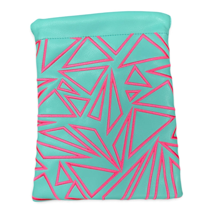 Logie Joe’s Golf Valuables Pouch | Embroidered Golf Accessory Bag for Phone, Wallet, Keys &amp; Personal Items | Teal &amp; Pink
