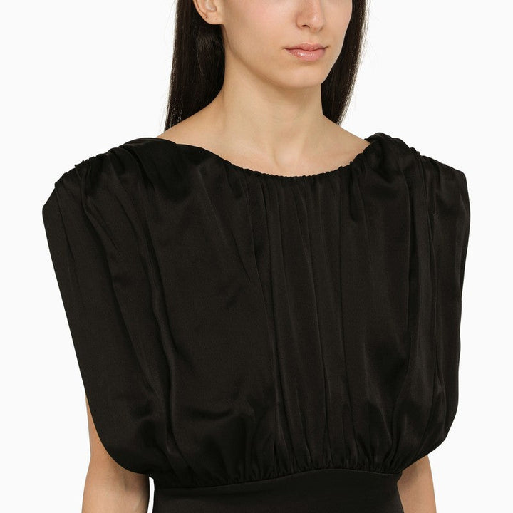 Jil Sander Long Dress With Black Ruffles Women