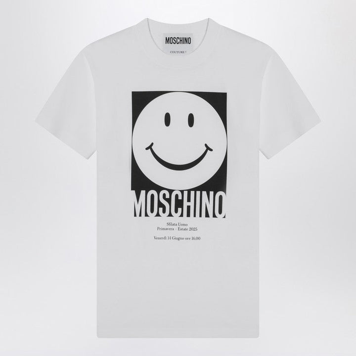 Moschino White Cotton Smile T-Shirt Women