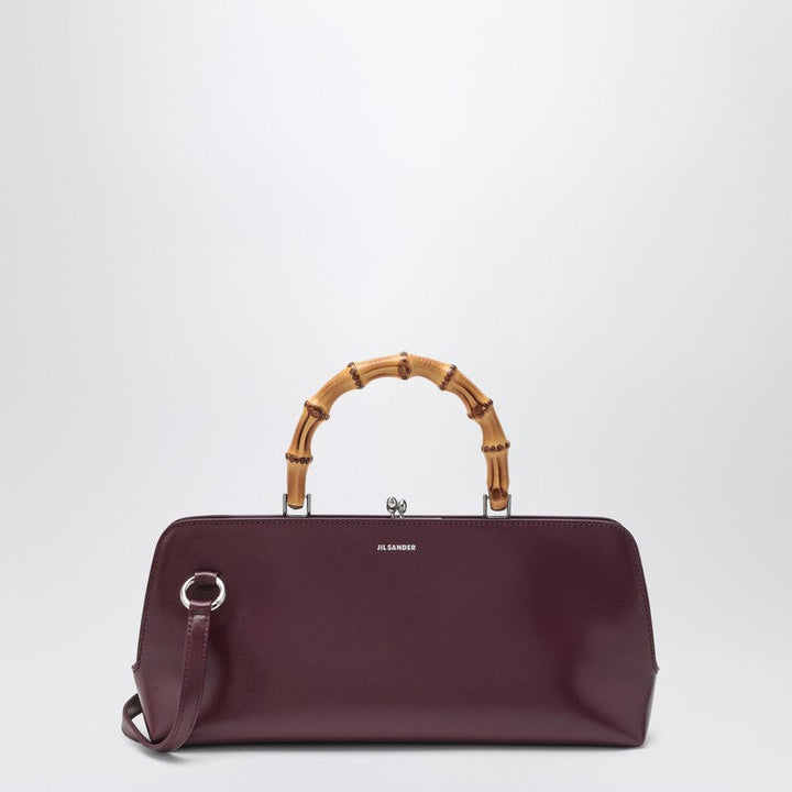 Jil Sander Small Goji Bamboo Bag In Burgundy Women