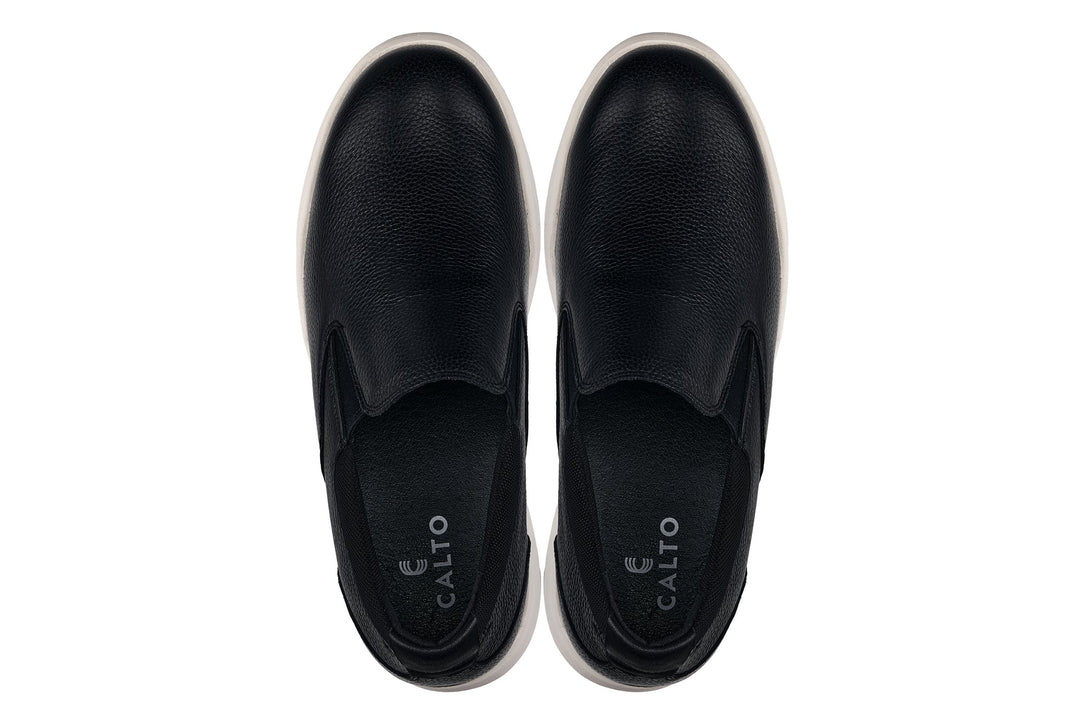 CALTO - J1420 - 2.8 Inches Taller (Onyx) - Leather Loafers
