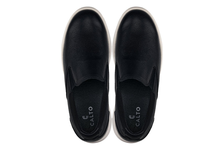 CALTO - J1420 - 2.8 Inches Taller (Onyx) - Leather Loafers
