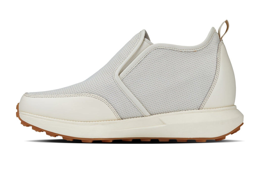 CALTO - J1434  - 3.3 Inches Taller (Off-White) - Casual Chunky Sole Sneaker Loafers