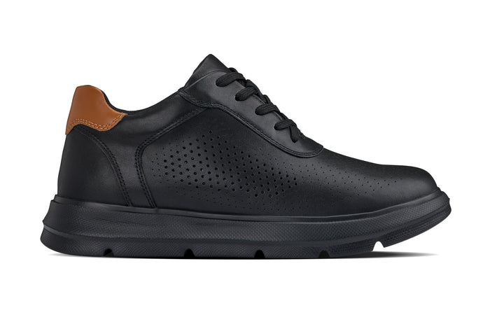 CALTO - J1580  - 2.6 Inches Taller (Black/Black Sole) - Lightweight Casual Walkers