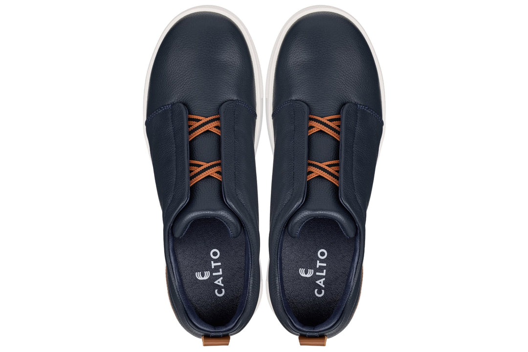 CALTO - J1934  - 2.6 Inches Taller (Navy) - Slip-On Snoafers