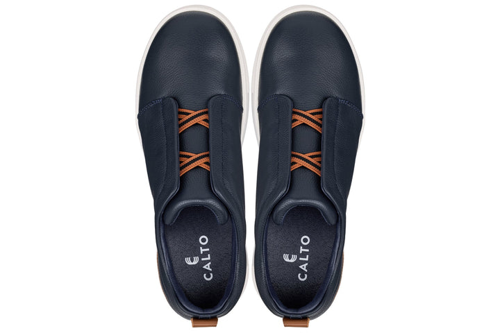 CALTO - J1934  - 2.6 Inches Taller (Navy) - Slip-On Snoafers