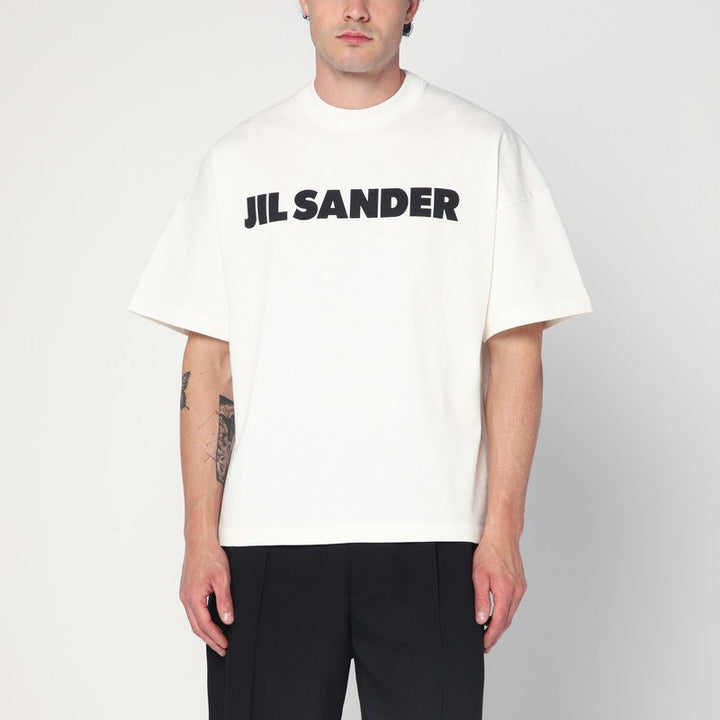 Jil Sander White Wide T-Shirt With Logo Men