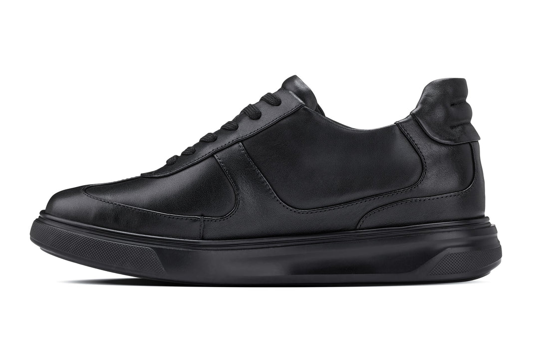 CALTO - J2200 - 2.6 Inches Taller (Black/Black Sole) - Lightweight Nappa Sneakers