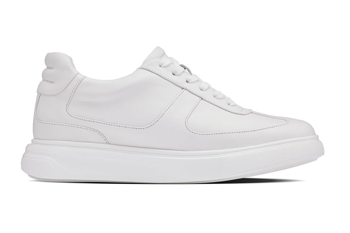 CALTO - J2201 - 2.6 Inches Taller (White/White Sole) - Lightweight Nappa Sneakers