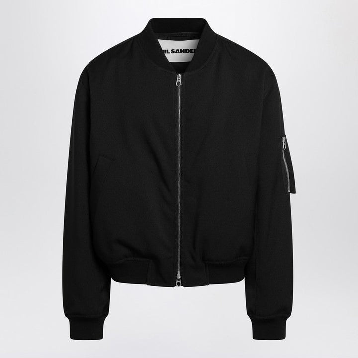 Jil Sander Black Zipped Bomber Jacket Men