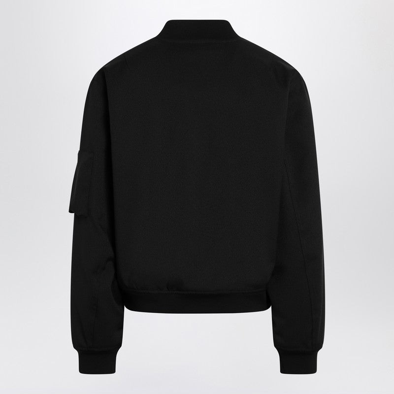 Jil Sander Black Zipped Bomber Jacket Men