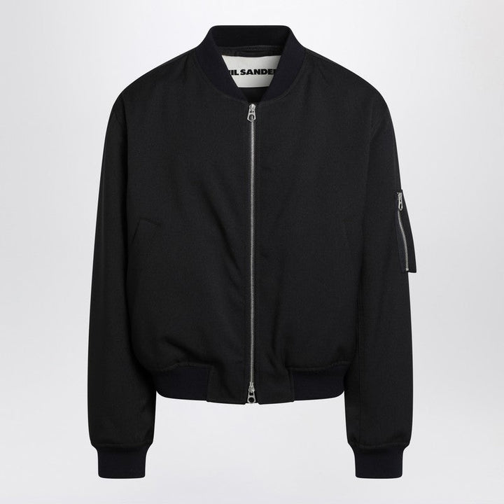 Jil Sander Dark Blue Zipped Bomber Jacket Men