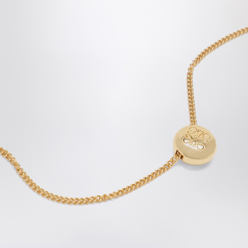 Loewe Anagram Pebble Necklace In Gold-Plated Silver Women