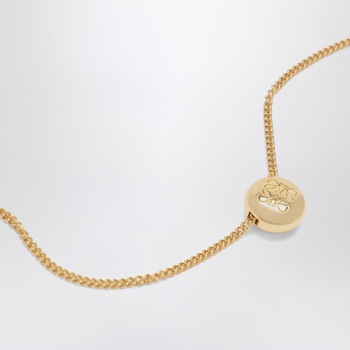 Loewe Anagram Pebble Necklace In Gold-Plated Silver Women