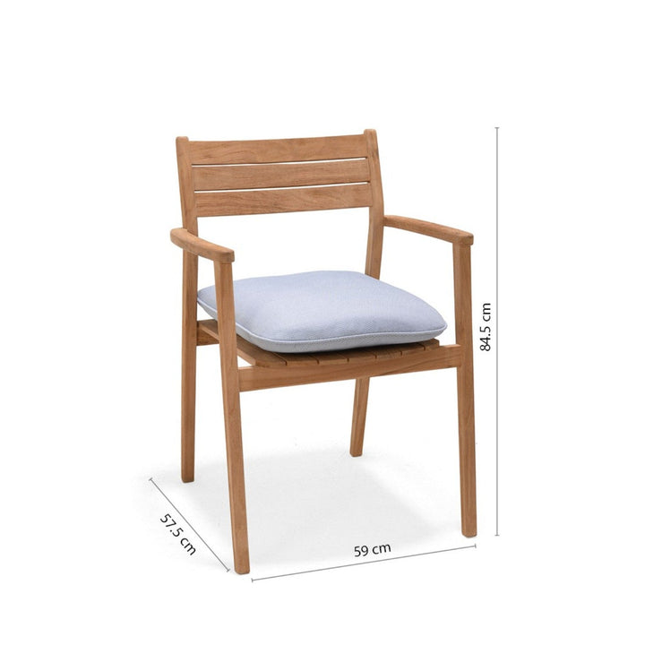 Jade Teak Stacking Armchair - Cushion Copen Blue