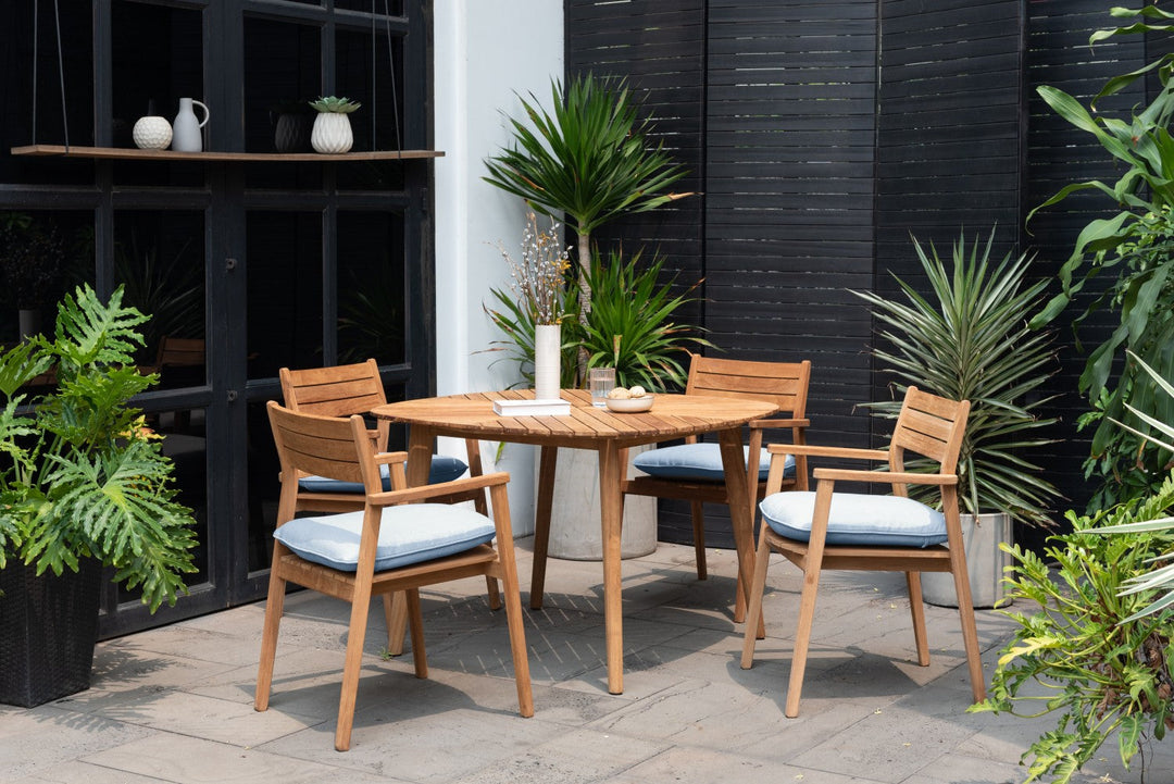 Jade Teak Stacking Armchair - Cushion Copen Blue