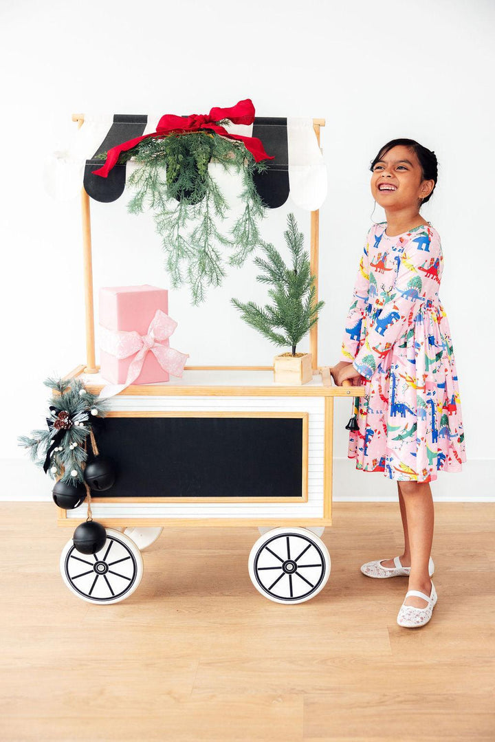 Jingle Saurus L/S Pocket Twirl Dress