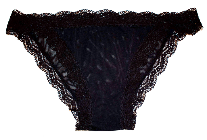 Mesh Bikini with Lace Trim at the Waist and Leg, XS-2X