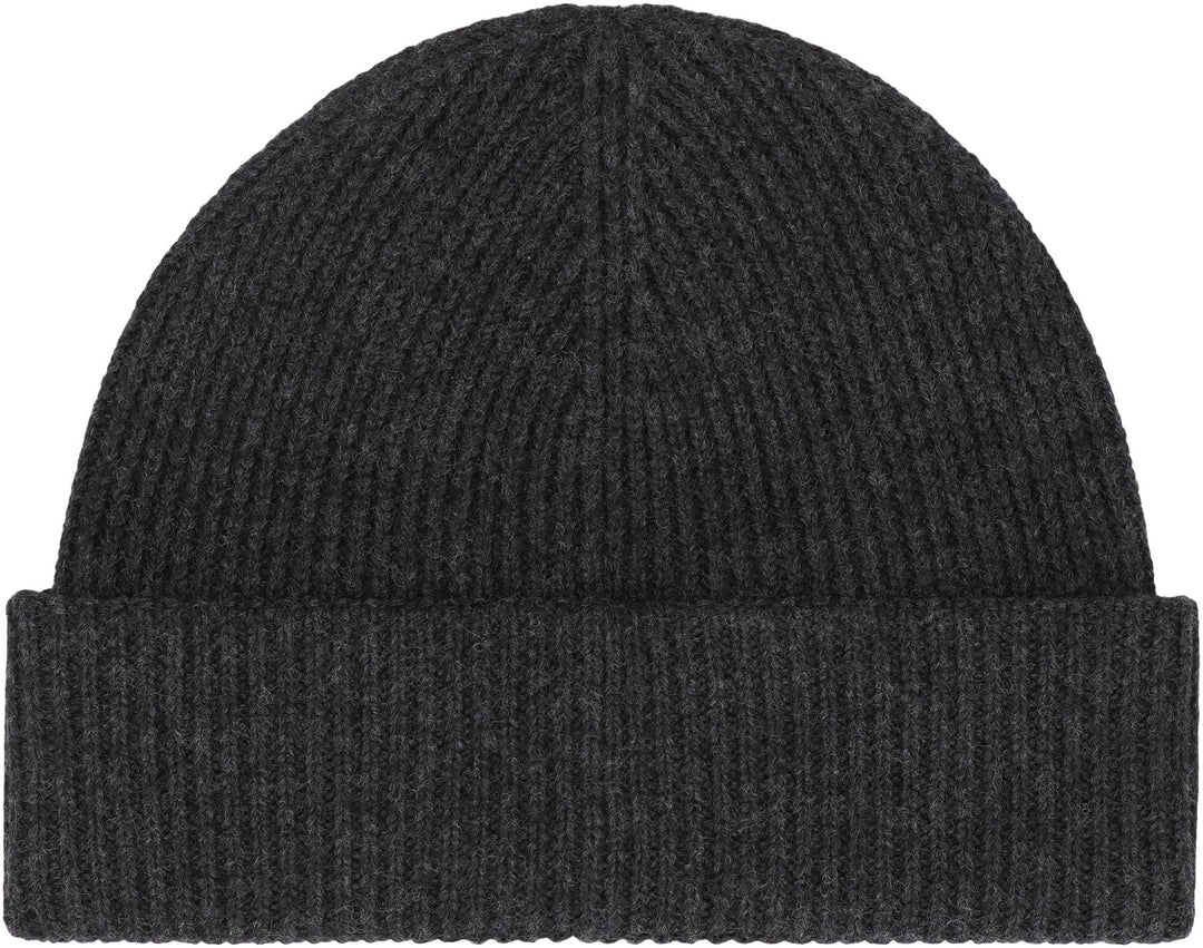 K-WAY Wool Knit Beanie with Turned-Up Brim - Men&