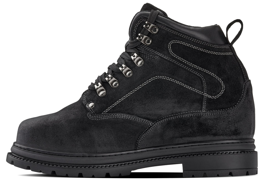 CALDEN 5.2" Taller Black Nubuck Height-Increasing Boots K881802