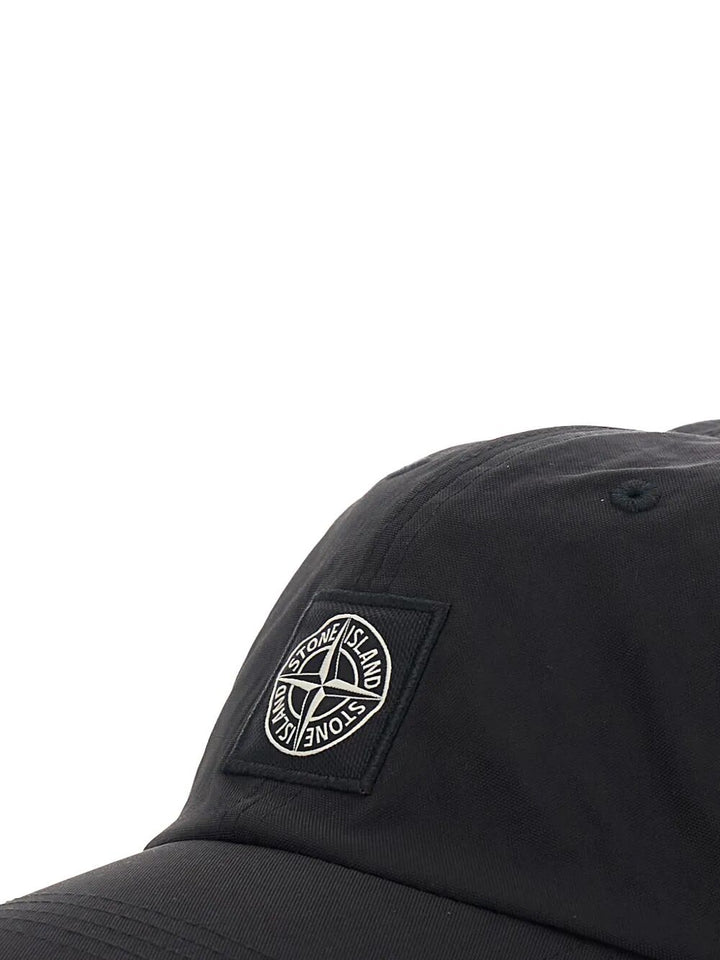 STONE ISLAND Nylon Baseball Cap with Compass Logo Patch