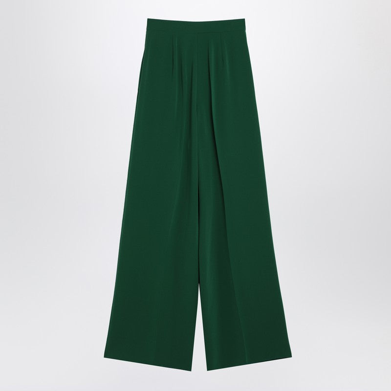 Max Mara Wide Emerald Green Cady Trousers Women