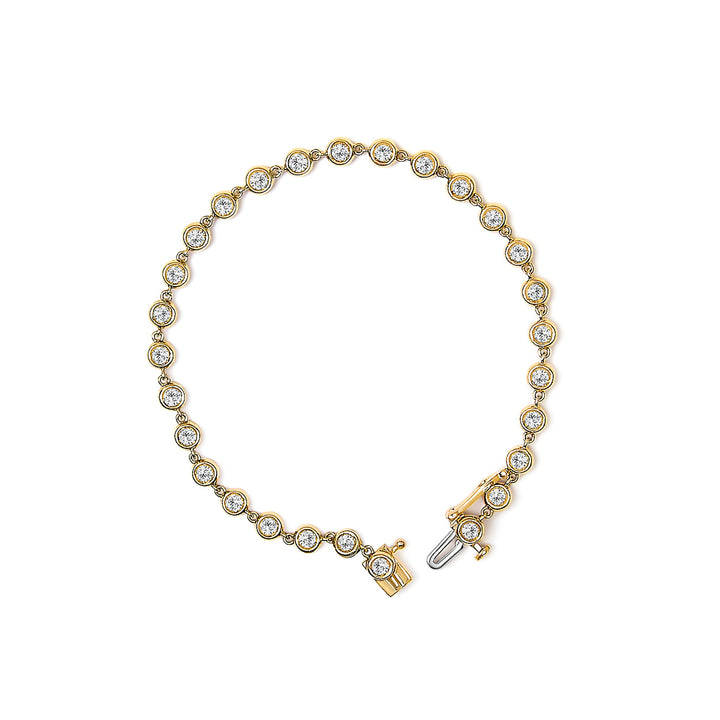 10K Yellow Gold 1 1/2 Cttw Lab Grown Diamond Bezel Link Bracelet