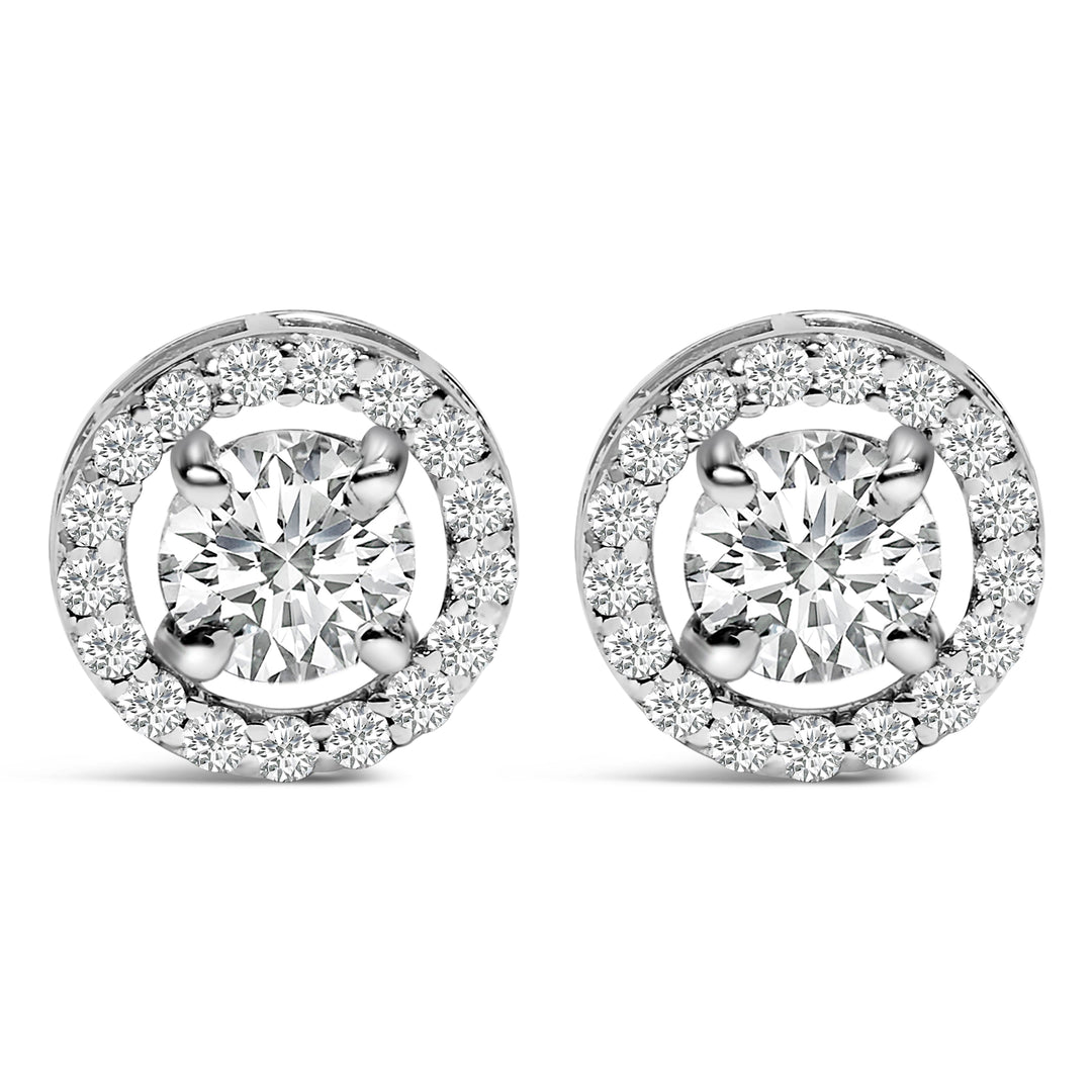 Men's 14K White Gold 1 3/4 Cttw Lab Grown Diamond Halo Cufflink