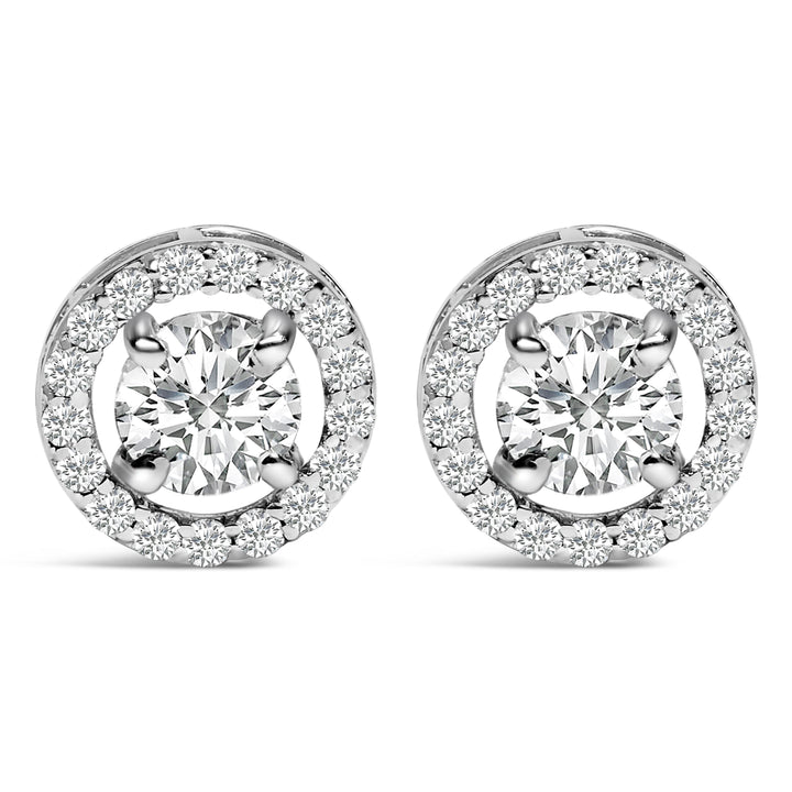 Men's 14K White Gold 1 3/4 Cttw Lab Grown Diamond Halo Cufflink