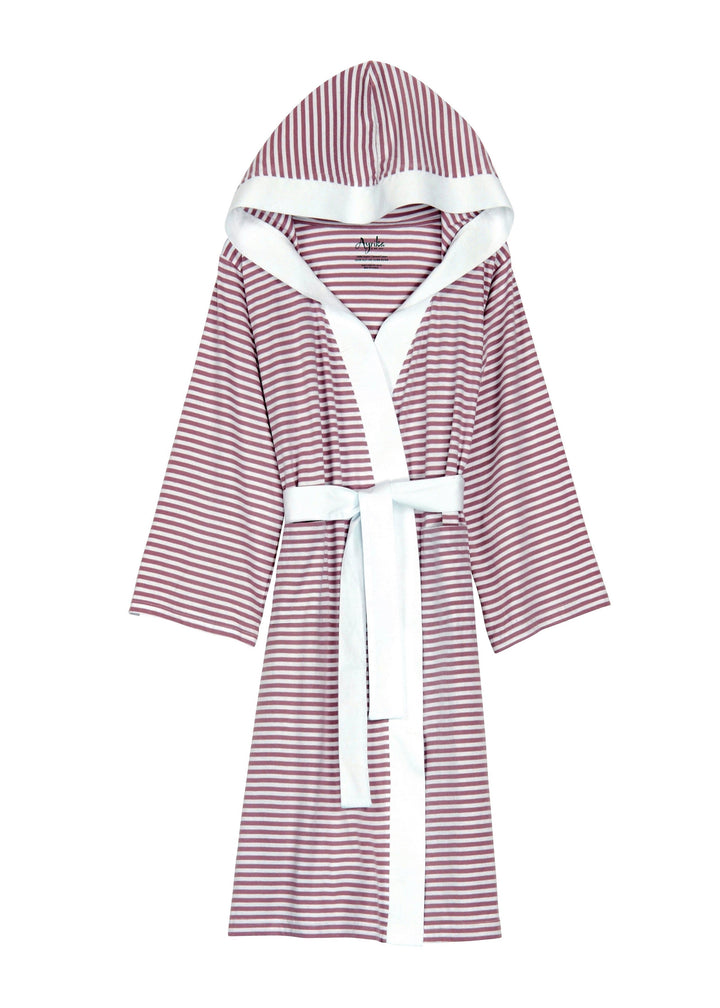 Seaside Serenity Stripe Organic Hooded Short Robe