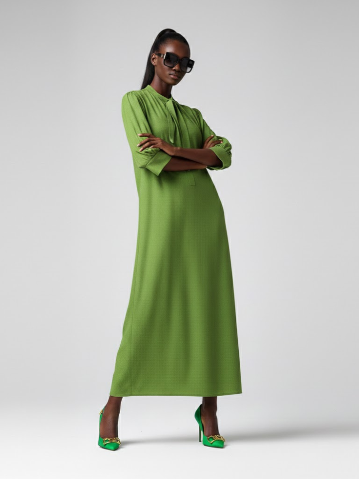 Long BRYANT Green Bow Dress Prêt-à-Porter BYMANYC ® New York