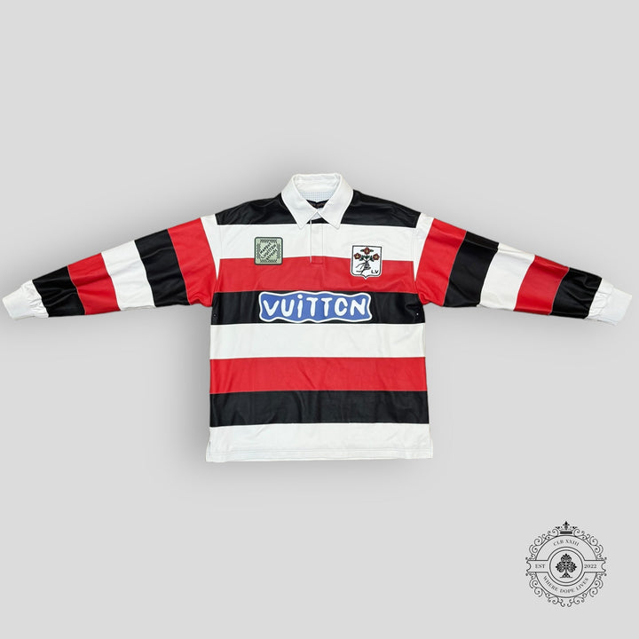 Louis Vuitton Long-Sleeved Leather Intarsia Rugby Polo