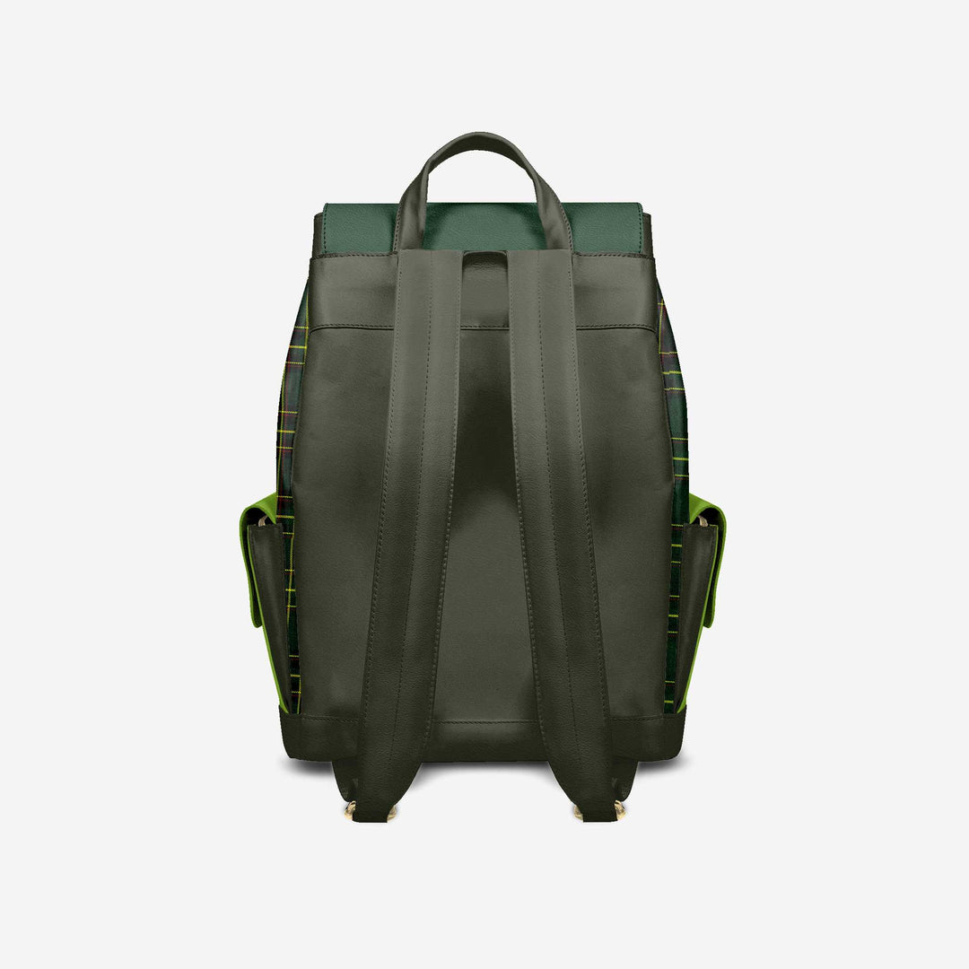 Luxury Vegan Backpack TARTAN GREEN EDGE – BYMANYC ® New York