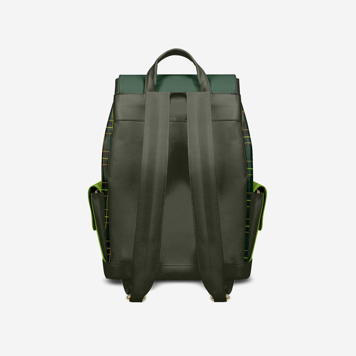 Luxury Vegan Backpack TARTAN GREEN EDGE – BYMANYC ® New York