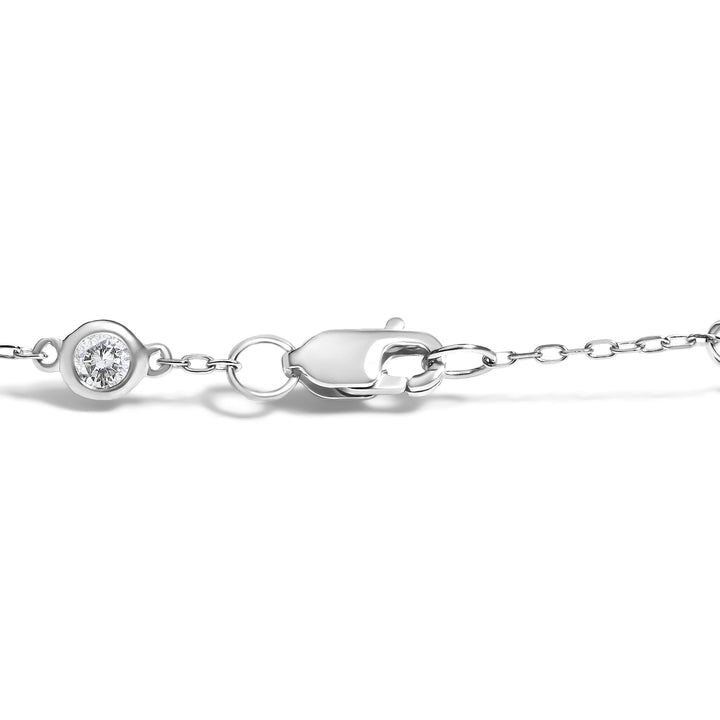 14K White Gold 1/2 Cttw Diamond by Yard Bracelet